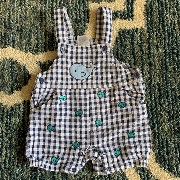 EUC Ginghan Nautical romper 3-6 mon - Picture 1 of 1